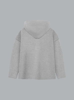 Hooded V-Neck Light Grey