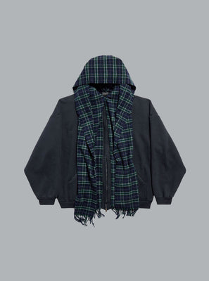 Scarf Zip-Up Navy