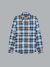 Staggered Plaid Flannel Light Blue Dessin