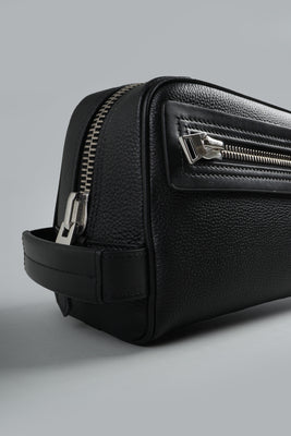 Single Zip Toiletry Case Black