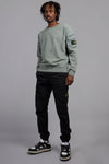 Brushed Cotton Fleece Olive Green