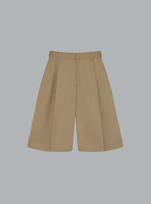 Pleat Shorts Beige