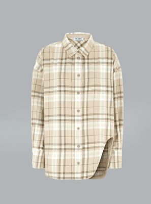 The Attico Cotton Check Shirt Beige Dessin