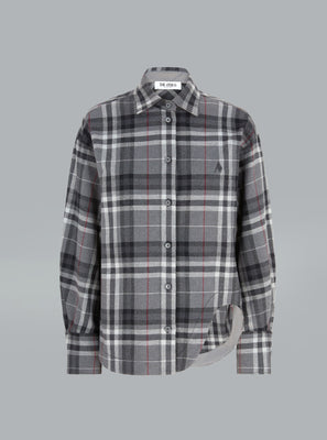 The Attico Cotton Check Shirt Grey Dessin