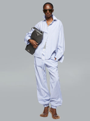 The Attico Striped Shirt Light Blue Dessin