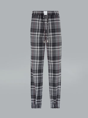 The Attico Cotton Check Pants Grey Dessin