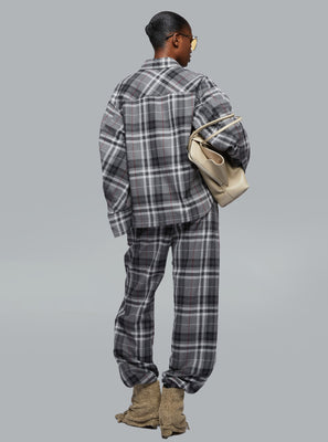 The Attico Cotton Check Shirt Grey Dessin