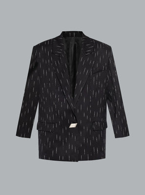 Pinstripe Jacquard Black Dessin